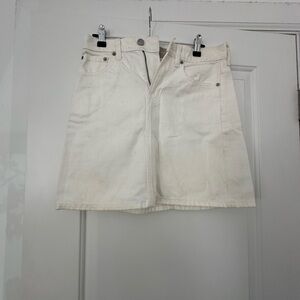 Everlane white denim skirt